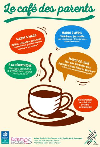 Affiche avec un café et des thématiques